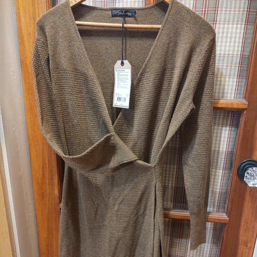 Nwt Prana Bryce Bluff Camel Brown Sweater Dress.